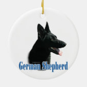 Name des deutschen Hirten (schwarz) Keramik Ornament (Hinten)