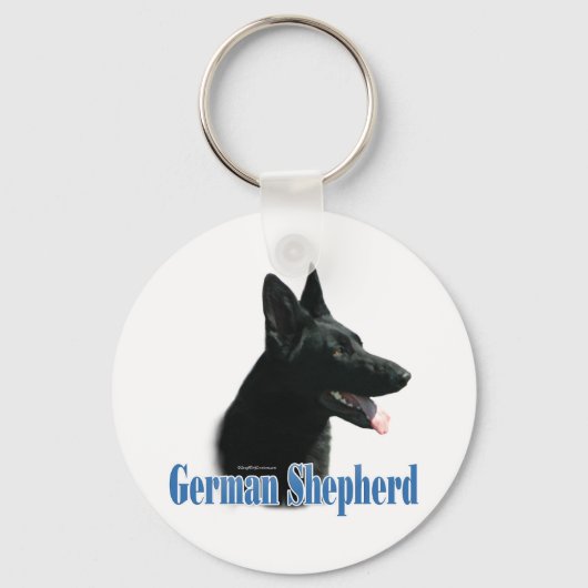 Name des deutschen Hirten (schwarz) Schlüsselanhänger (Vorderseite)