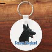 Name des deutschen Hirten (schwarz) Schlüsselanhänger (Vorderseite)