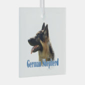 Name des deutschen Hirten (schwarz/tan) Ornament Aus Glas (Vorderseite Rechts)