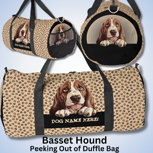 Name des Dogs hinzufügen, Basset Hound Duffle Bag