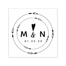 Name des doppelten kreisförmigen Ehepaares mit ein Permastempel