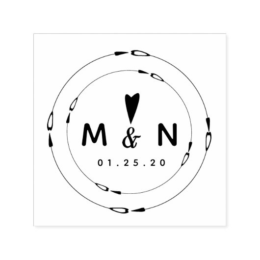 Name des doppelten kreisförmigen Ehepaares mit ein Permastempel (Design)
