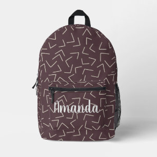 Name des dunkelroten geometrischen Pfeils Bedruckter Rucksack