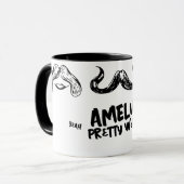 "[Name des Eigentümers] Hübsche Frau, ja, ja!" Tasse (Vorderseite Links)