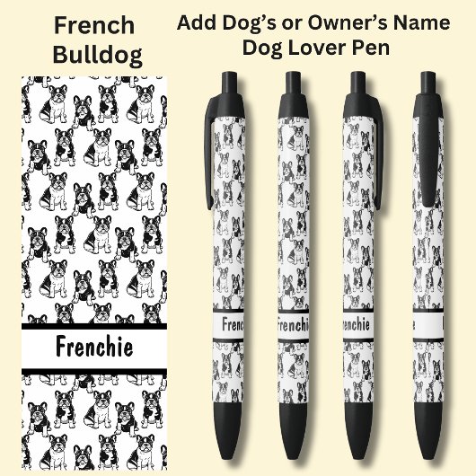 Name des Eigentümers oder des Hundes, französische Kugelschreiber