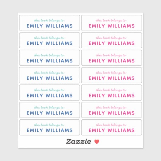 Name des einfachen Buches Aufkleber (Blatt)