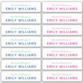 Name des einfachen Buches Aufkleber (Vorderseite)