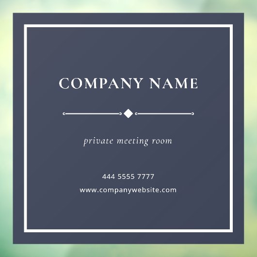 Name des einfachen Geschäftsbüros weiß auf Grau Fensteraufkleber (Blatt 3)