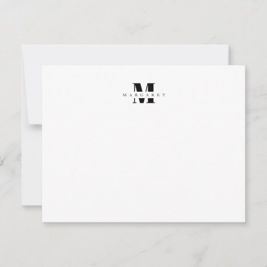 Name des einfachen Monogramms Mitteilungskarte (Vorderseite)