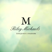 Name des einfachen Schwarzen Eleganten Monogrammes Fensteraufkleber (Blatt 3)