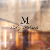 Name des einfachen Schwarzen Eleganten Monogrammes Fensteraufkleber (Blatt 2)