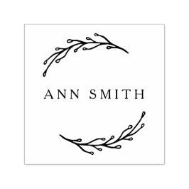 Name des eleganten botanischen Circular Business-L Permastempel