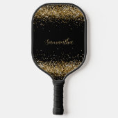 Name des eleganten Gold-Glitzer Pickleball Schläger (Rückseite)