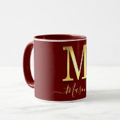 Name des eleganten Gold-Monogramms M Tasse (Vorderseite Links)