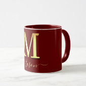 Name des eleganten Gold-Monogramms M Tasse (VorderseiteRechts)