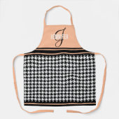 Name des eleganten Hahnentrittmusters Pfirsichmono Schürze (Vorderseite)