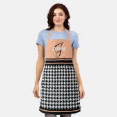 Name des eleganten Hahnentrittmusters Pfirsichmono Schürze (Getragen)