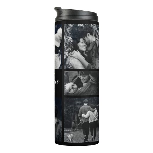 Name des eleganten Monogramms für die Fotolollage Thermosbecher (Nach rechts gedreht)