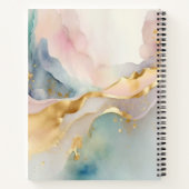 Name des eleganten Monogramms für Gold und Aquarel Notizblock (Rückseite)