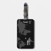Name des eleganten Reisenden BLACK Gepäckanhänger (Rückseite vertikal)