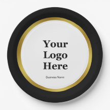 Name des eleganten Schwarz-weiß- und Gold-Firmenlo