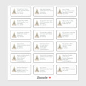 Name des Empfängers Anschrift Weihnachtsbaum Aufkleber (Blatt)