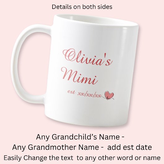 Name des Enkels ändern, Name des Mimis Kaffeetasse