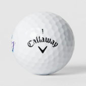 Name des ersten lila Golfbälles Golfball (Logo)