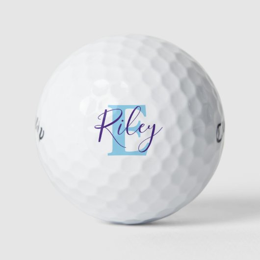 Name des ersten lila Golfbälles Golfball (Vorderseite)