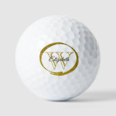 Name des ersten Monogramms für den Gold-Glitzer-Ov Golfball (Vorderseite)