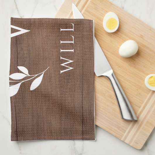 Name des ersten Monogramms für den Holzkopf Geschirrtuch (Viertel Falte)