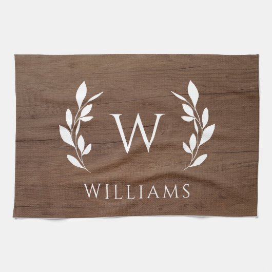 Name des ersten Monogramms für den Holzkopf Geschirrtuch (Horizontal)