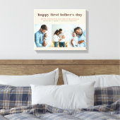 Name des ersten Vaters 3 Foto Creme Canvas Print Leinwanddruck (Insitu (Schlafzimmer))