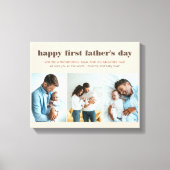 Name des ersten Vaters 3 Foto Creme Canvas Print Leinwanddruck (Vorderseite)