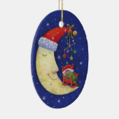 Name des ersten Weihnachts-Weihnachts-Monogramms Keramik Ornament (Rechts)