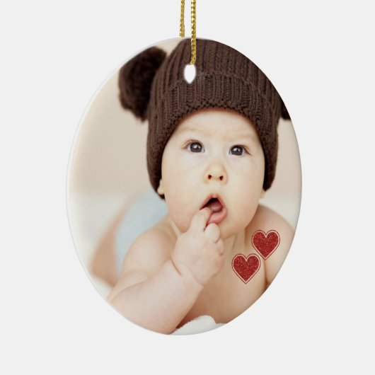 Name des ersten Weihnachtsgeburts für Baby Keramik Ornament (Rechts)