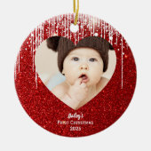 Name des ersten Weihnachtsgeburts für Baby Keramik Ornament (Vorne)