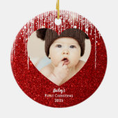Name des ersten Weihnachtsgeburts für Baby Keramik Ornament (Hinten)