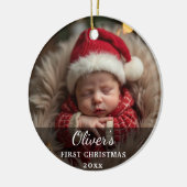 Name des ersten Weihnachtsjungen Fotos Keramik Ornament (Links)