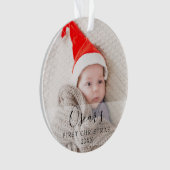 Name des ersten Weihnachtsjungen Fotos Ornament (Vorderseite)