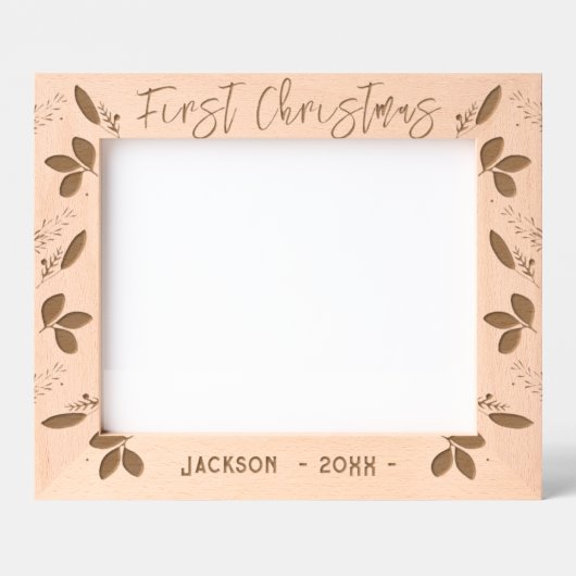 Name des ersten Weihnachtskindernamens Geätzte Rahmen (Vorderseite)