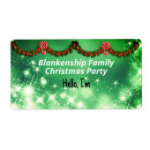 Name des Etiketts für Weihnachtsgarland und Red Bo (Vorne)