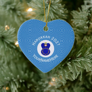 Name des EU-Hanukkah-Engels Jahr Herz Keramik Ornament