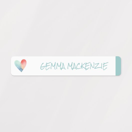 Name des farbcodierten Girls für Herz und Regenbog Etiketten (Design 1)