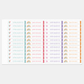 Name des farbcodierten Girls für Herz und Regenbog Etiketten (Blatt)