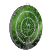 Name des Festivals Green Foil Snowflakes Monogramm Dartscheibe (Vorderseite Links)