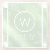 Name des Festivals Green Foil Snowflakes Monogramm Glasuntersetzer (Rückseite)