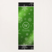 Name des Festivals Green Foil Snowflakes Monogramm Yogamatte (Rückseite)