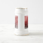 Name des Festivals Red Foil Snowflakes Monogramm Bierglas (Mittel)